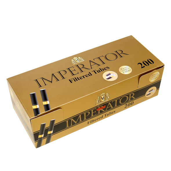 Tuburi tigari IMPERATOR 200 Carbon 20 mm NEGRU ȘI AUR